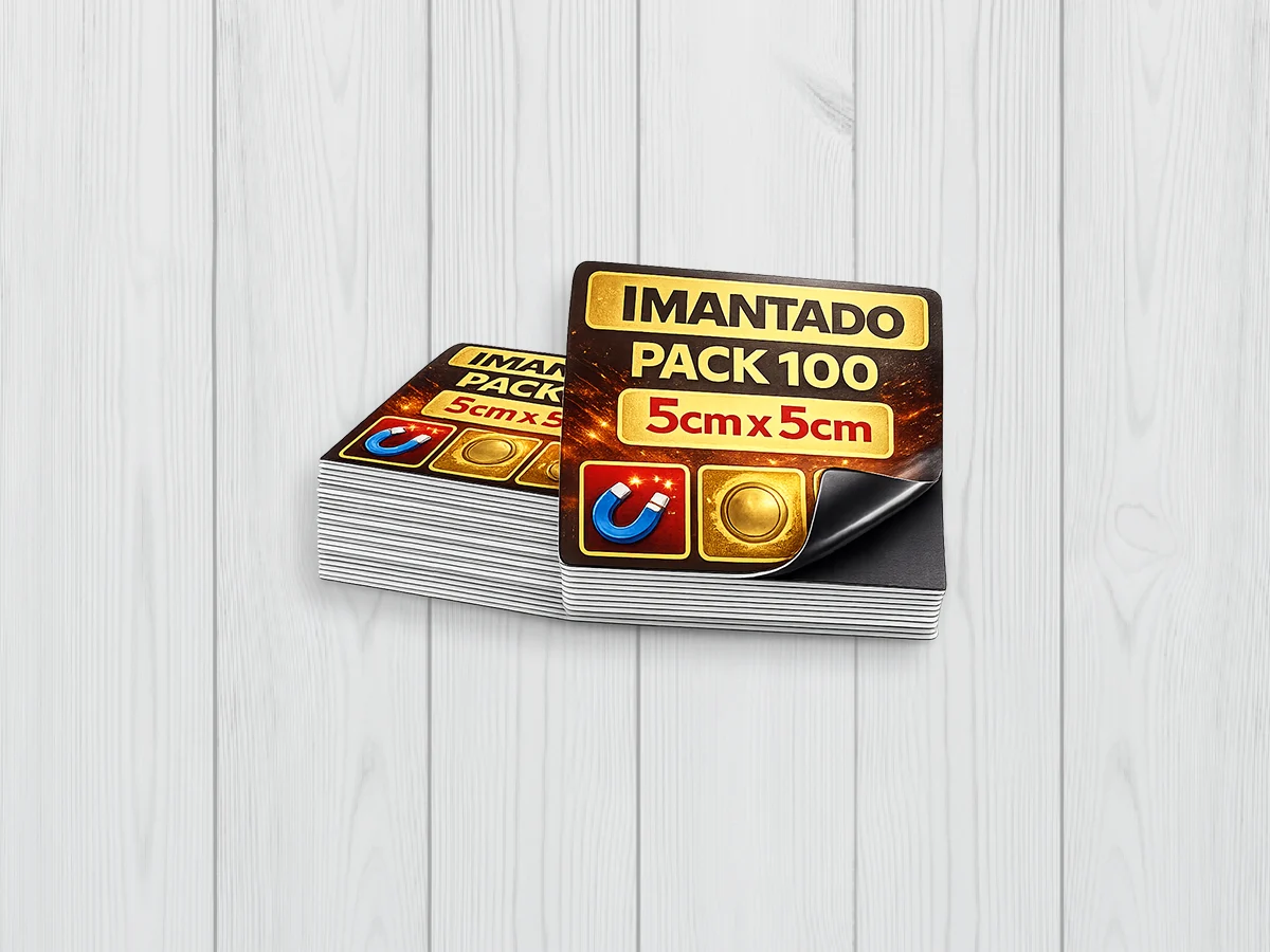 pack 100 imantados de 5cm x 5 cm cuadrados